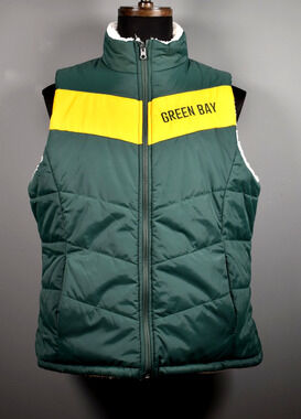 Green Bay Packers NFL G-III Full-Zip Puffer Vest Sherpa Lined XL New with tags